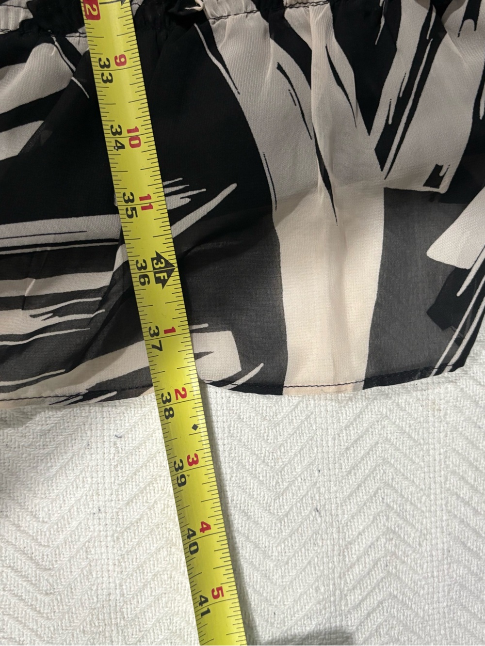 Luxology Black and Cream Long Sleeve Printed A-Line Dress - Picture 7 of 10